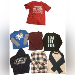 Boys small 5/6 children’s place 7 piece bundle - 6 long sleeve 1 short sleeve